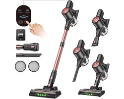 Vactidy V10 Pro draadloze steelstofzuiger, 45000Pa zuigkracht, 550W motor, tot 45 min looptijd, uitneembare 2200mAh batterij, 5-traps filtratie, 500ml stofbak, LED-display, groenlicht stofdetectie