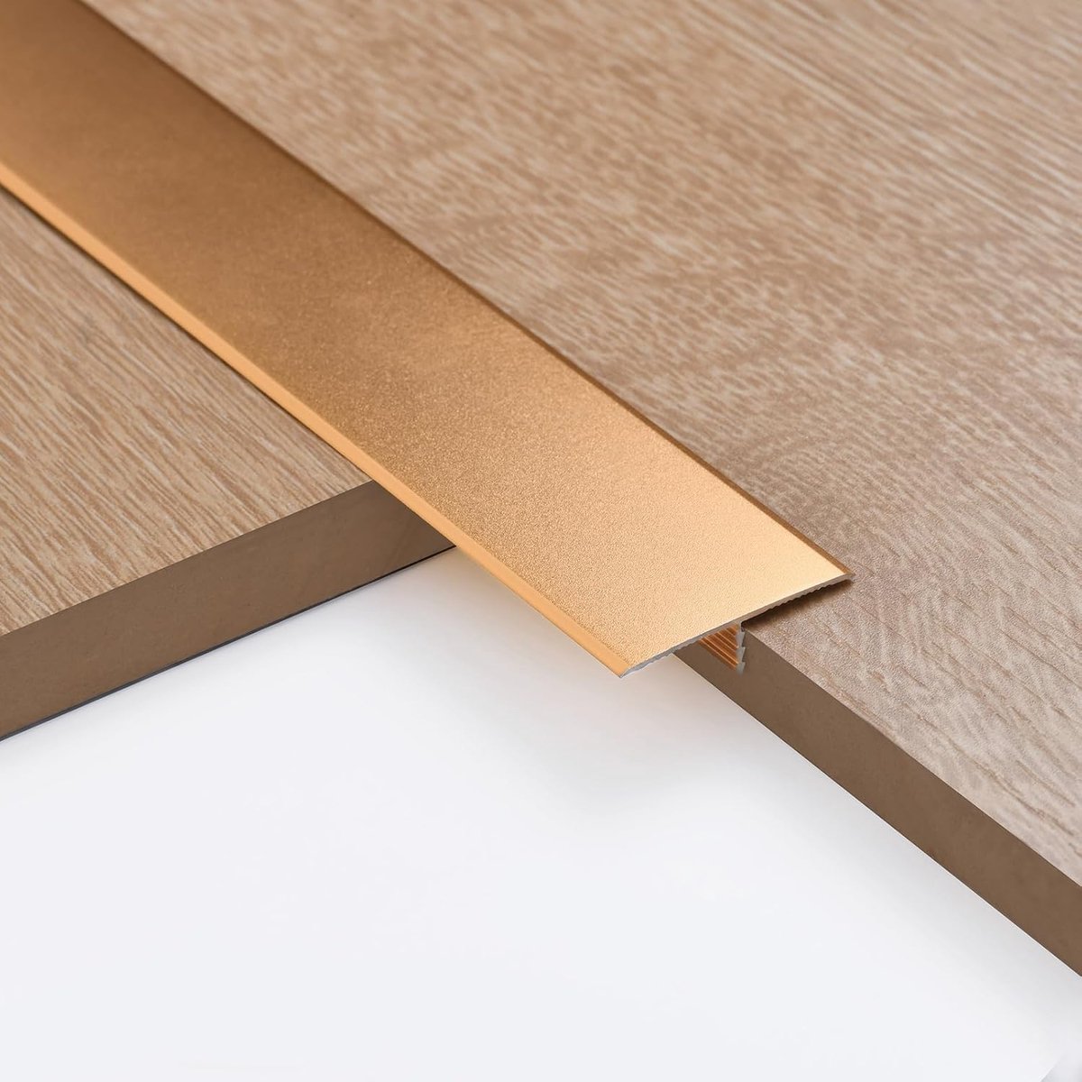 3 stuks 3,3 cm aluminium T-lijsten, platte vloerovergangsprofiel, overgangsprofiel, deurdrempel, vloerscheidingsstrips, vloerafdeklijsten, 0,9 m goud