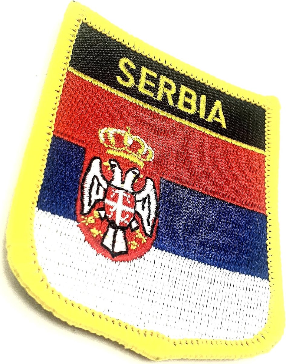 Servische Balkan Europa EU vlag opstrijkbare geborduurde stof naaien patch Pack van 1