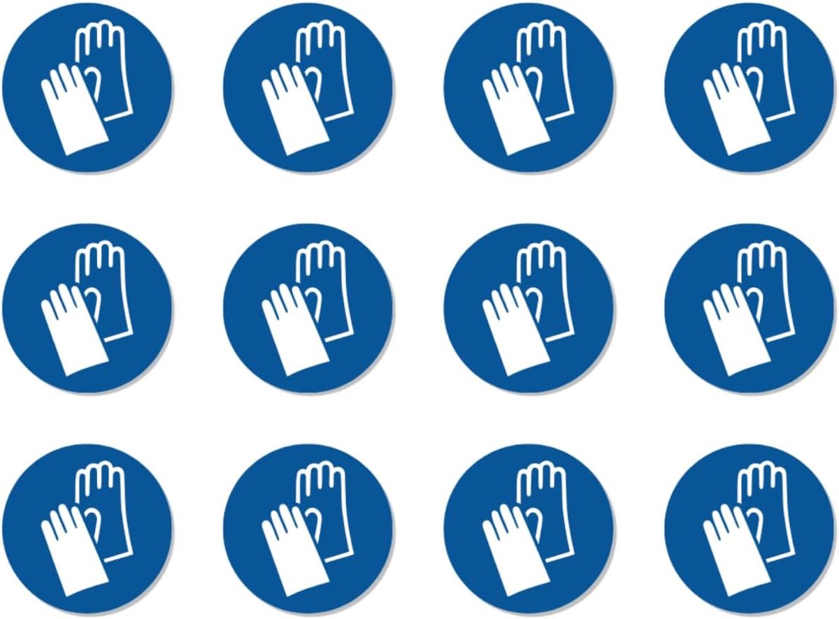 Gebruiken: M009 - DIN EN ISO 7010 / ASR A1.3 - sticker: Ø 2,5 cm, 12 stuks
