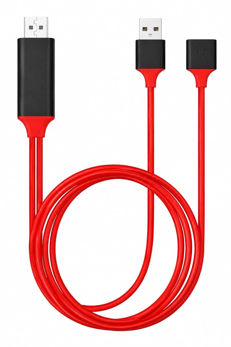 Trading HDMI-kabel, compatibel met alle telefoons, iPhone, iPad, Android naar tv, adapter, AV, digitaal, 1080p, voor iPhone en Android
