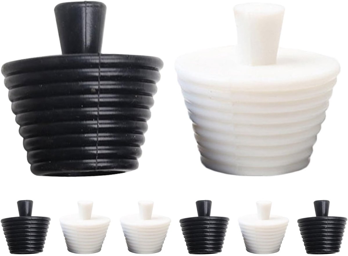 8 stuks waterdichte siliconen afvoerplug voor bad, gootsteen en wasbak – multifunctionele stop voor badkamer en keuken