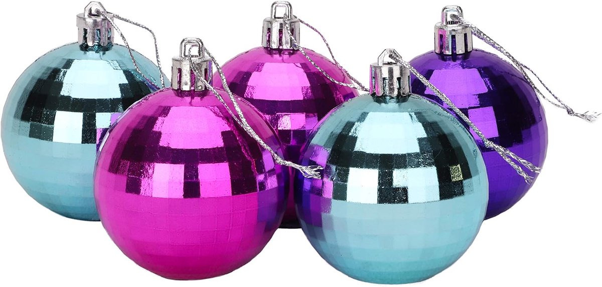 SET VAN 5 6 CM DISCO BLAUWEN ROZE, PAARS & IJSBLAUW