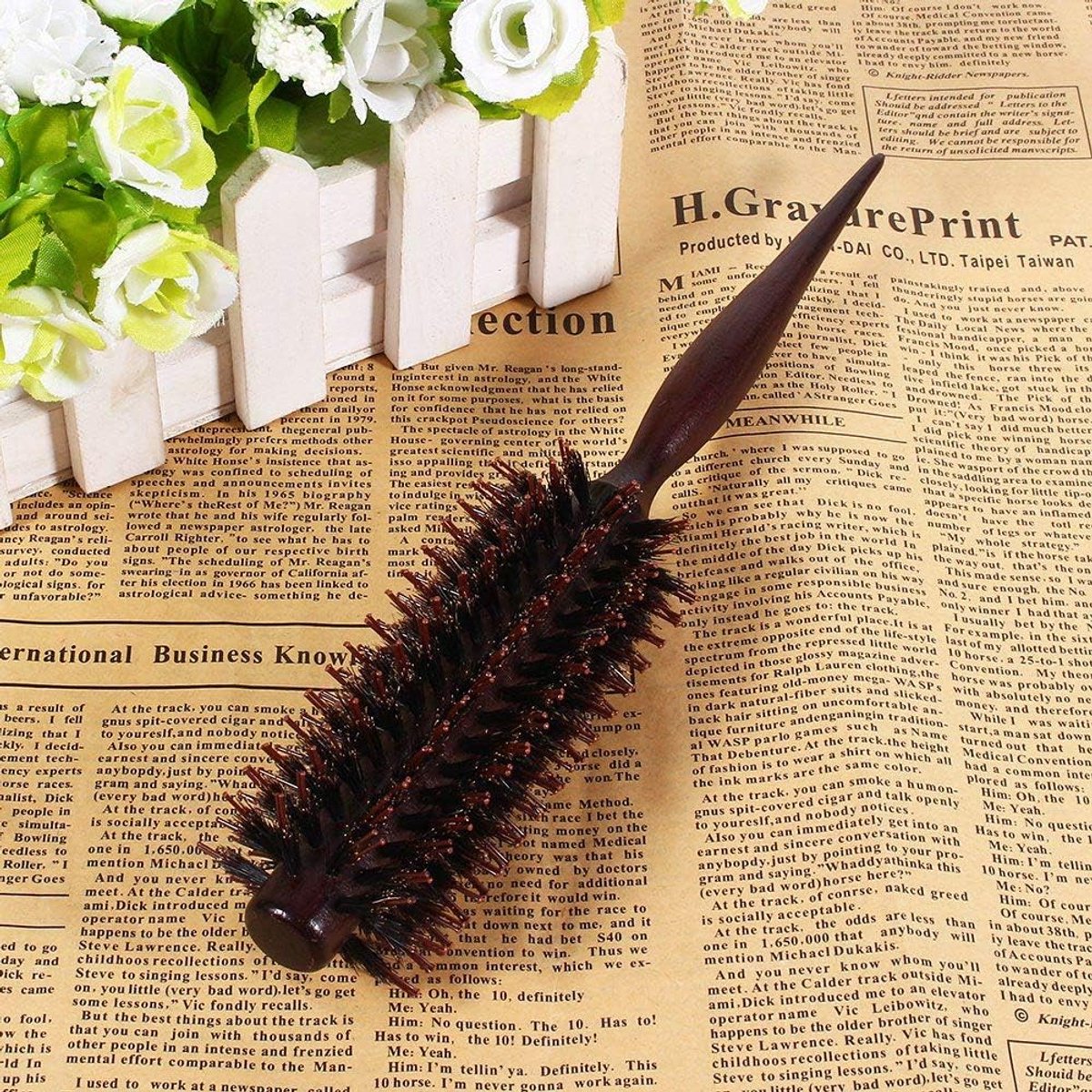 Professionele Stijl Haar Antistatische Ronde Borstel Ronde Borstel Ronde Haarborstel met Houten Handvat Salon Haarborstel voor Dik of Krullend Haar