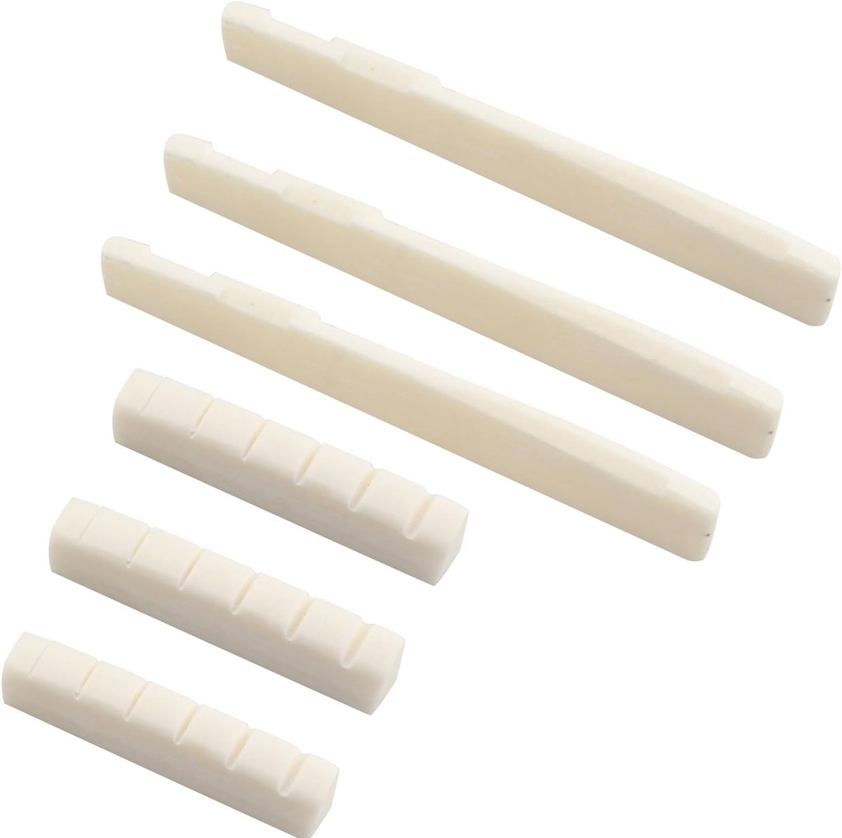 6 stks van 3 Sets Echte Been Gitaar Brug Zadel en Moer voor 6 String Akoestische Gitaar Vervangende Onderdelen