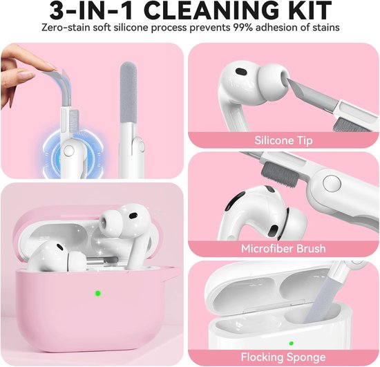 Siliconen voor AirPods Pro 3 Hoes, Light Pink — afbeelding 3