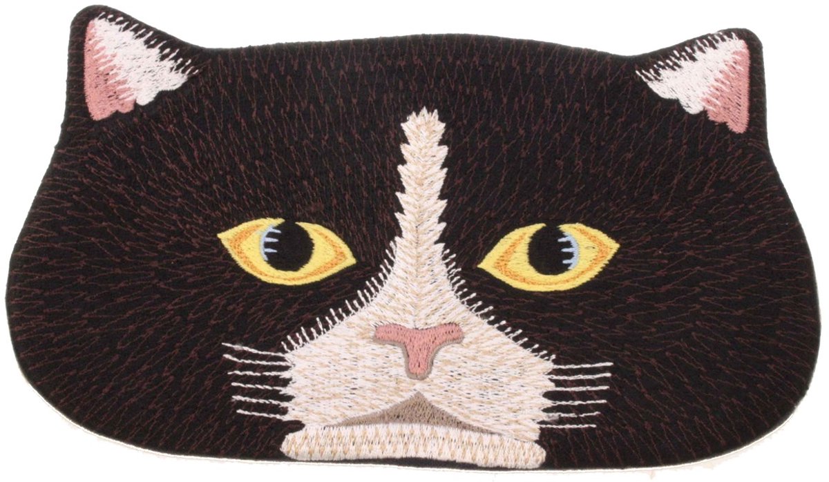 Make-up/ Etui Kat, zwart/ wit 21x12cm