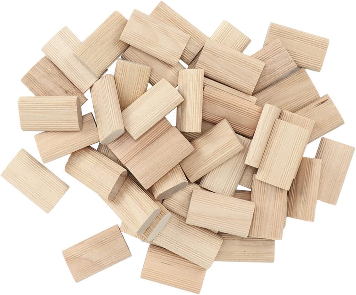 Set van 50 Houten Plugs 8 x 40 mm Verbindingselementen voor Meubelbouw en DIY Projecten