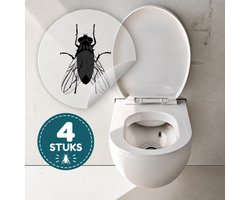 4 Plasstickers Vlieg - Toiletstickers Mannen - Cadeautjes Mannen - Urinal Fly