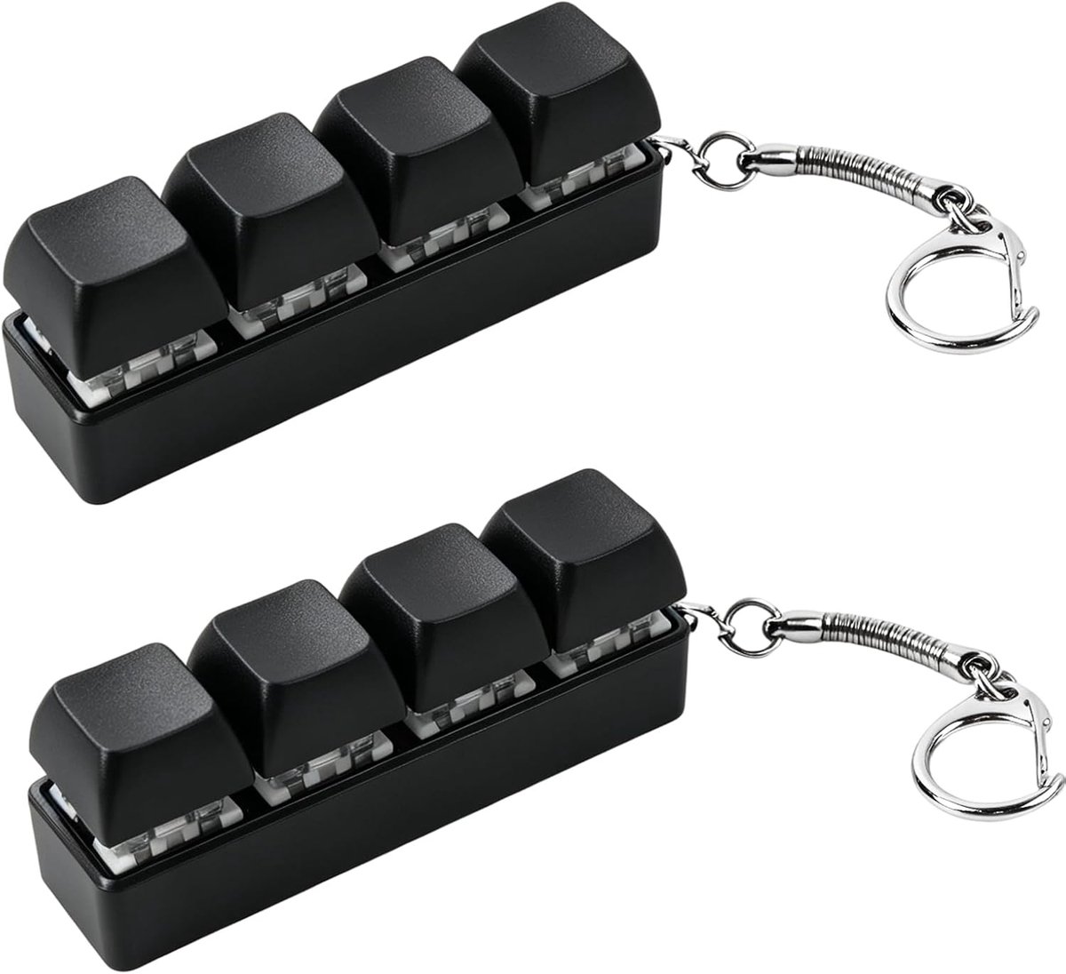 Fidget speelgoed, 2 stuks, grappig toetsenbord, fidget-speelgoed, stressspeelgoed, clicker, stressvermindering, sleutelhanger, zwarte keycap voor decompressie, tijdverbruik