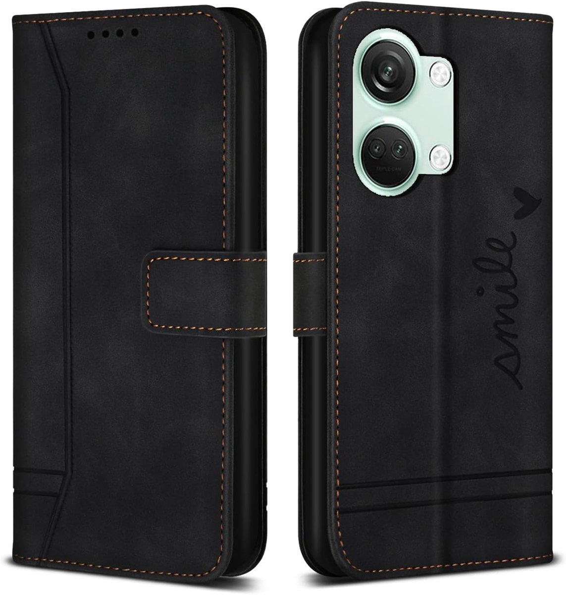 Telefoonhoesje voor OnePlus Nord 3 Hoes, PU Lederen Flip Wallet Case met Kaartenvakken en Folio Cover Beschermhoesje voor OnePlus Nord 3 Hoesje, Zwart
