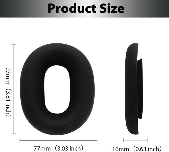 Beschermende oordopjes voor Sony WH-1000XM5, verbeterde siliconen oorhoezen voor Sony WH-1000XM5 draadloze hoofdtelefoon, strakke pasvorm, zweetbestendig, gemakkelijk wasbaar - zwart — afbeelding 4