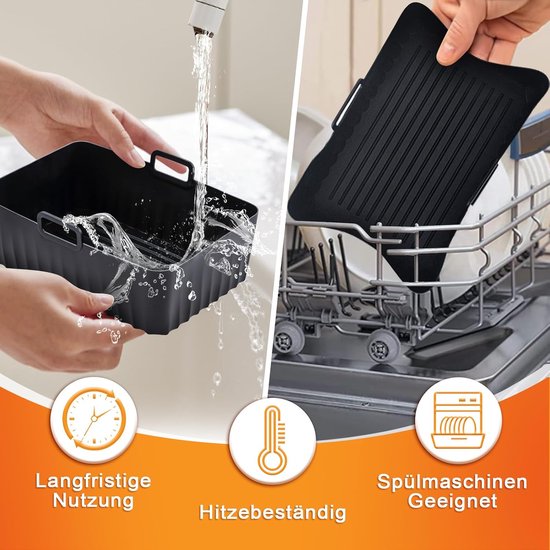 Accessoireset voor Ninja Foodi AF300EU AF400EU, 10 stuks airfryer-accessoires voor 7,6 - 9,5 l Ninja Dual Airfryer, inclusief Airfryer-accessoires, siliconen vorm, rekken en — afbeelding 3