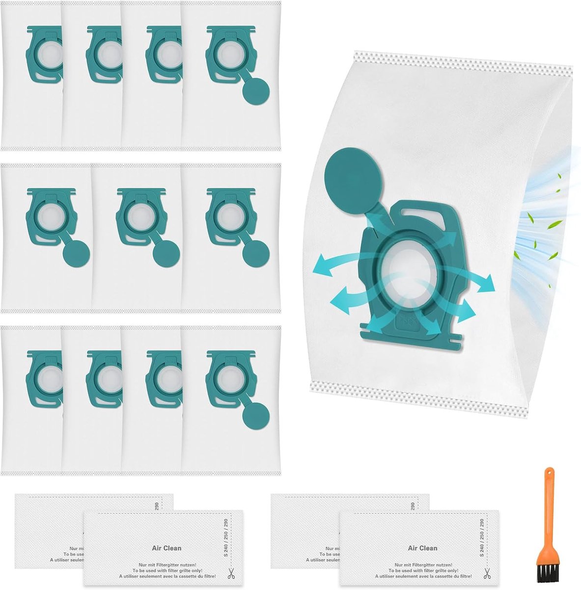 12 stuks TU stofzuigerzakken compatibel met Miele Pure TU stofzakken voor Guard S1/L1 Junior Parquet Flex Silence AllFloor Comfort Performance Cat Dog stofzuiger