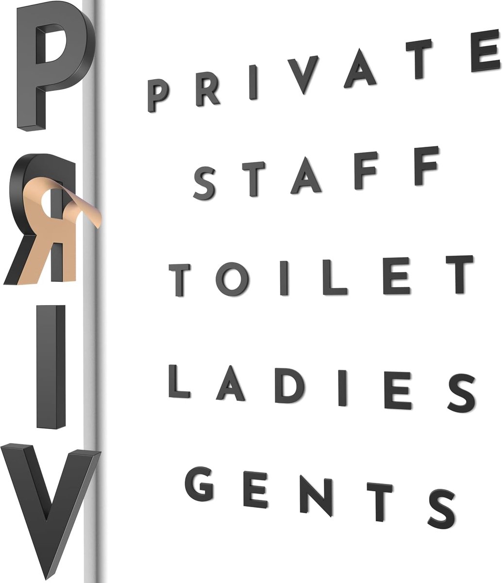 Private, Staff, Toilet, Gents, Ladies – Decoratieve bewegwijzering voor deuren en muren, vintage interieurstijl (zwart, Engels)