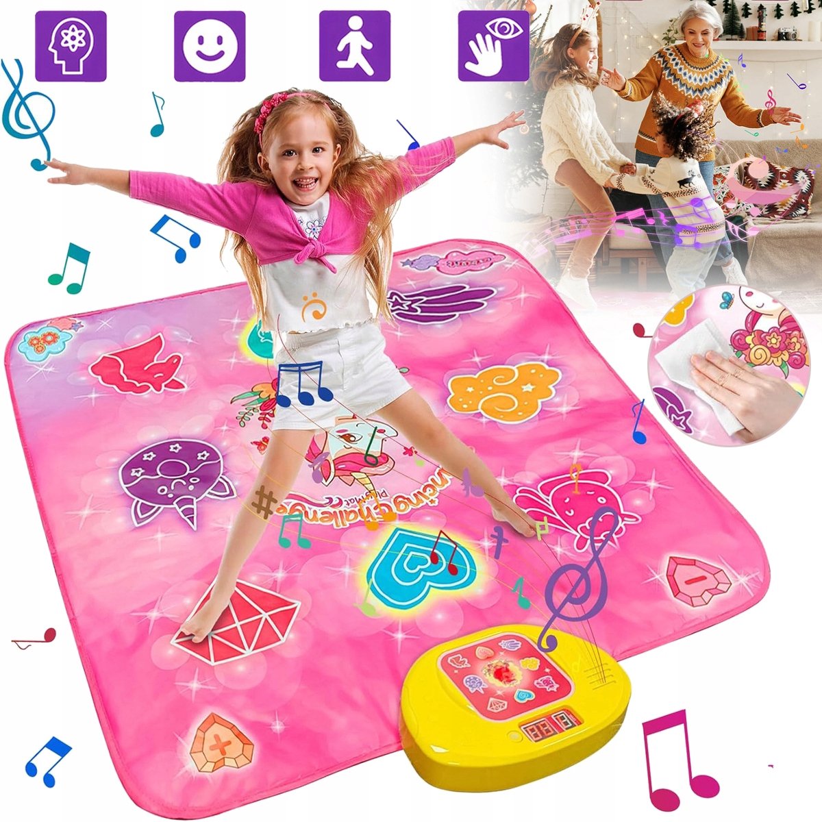 Eenhoorn Dansmat Meisjes - Interactieve Dansmat met LED Verlichting Ingebouwde Muziek - 5 Spelmodi 3 Moeilijkheidsgraden - Antislip Muziekmat voor Kinderen 3-9 Jaar - Ideaal Cadeau