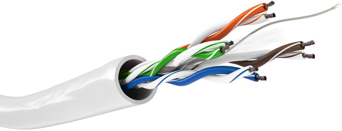 Wentronic CAT6 Netwerkkabel - Zonder connector - Wit - 100 m