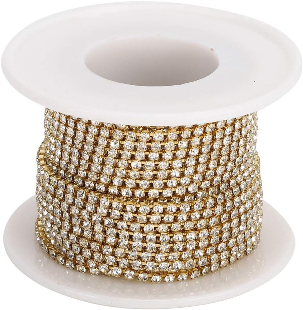 Strass-ketting, glinsterende band, 10 meter lang, voor knutselwerk, sieraden en accessoires, ideaal voor jurken, schoenen en doe-het-zelfprojecten, heldere kleuren