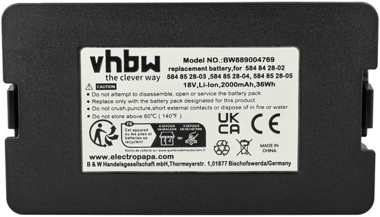 vhbw-accu compatibel met Gardena SILENO minimo 15202-20, 250 robotmaaier (2Ah, 18V Li-Ion) van VHBW — afbeelding 3