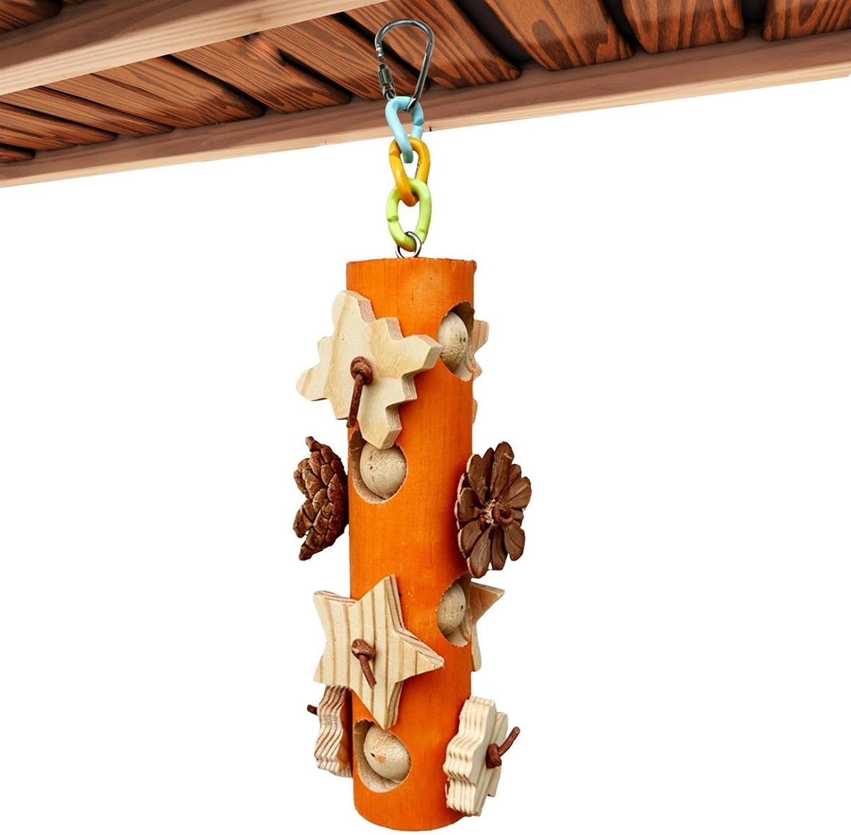 Vogelspeelgoed voor Conures Natuurlijk Houten Tandenknarsen met een Lengte