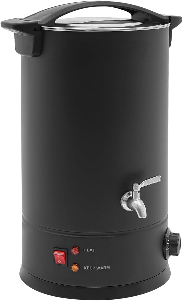 1800 W, elektrische wassmeltoven, 15 l, wassmeltapparaat voor het maken van kaarsen, grote wassmeltpot 30-110 °C, wassmelter, anti-aanbak, kaarswas, smeltpot voor het maken van kaarsen en zeep (zwart)