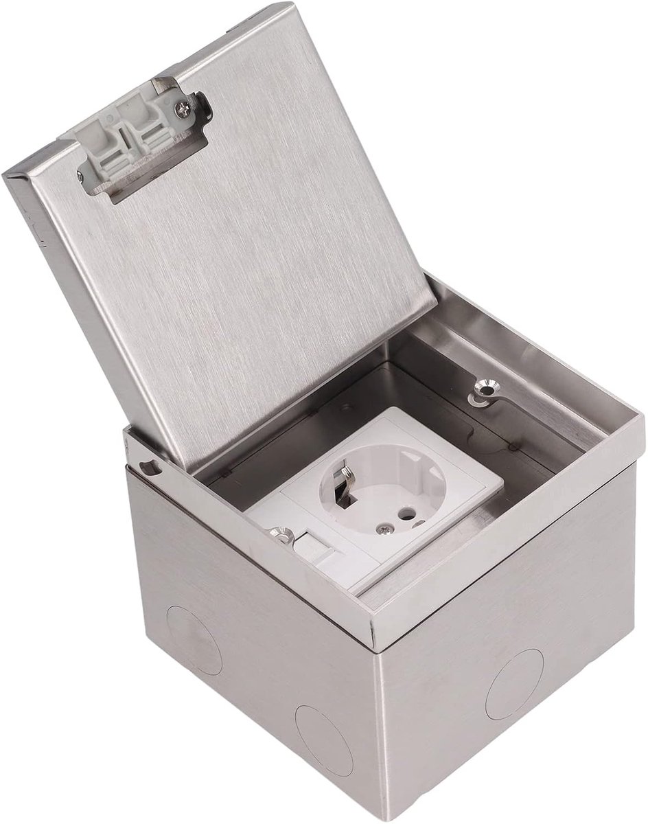 Vloer doos, AC250V 4000W 16A in de vloer elektrische doos met deksel, vloer Covers Box Access Floor Systems, vloer verzonken socket vloer doos kit