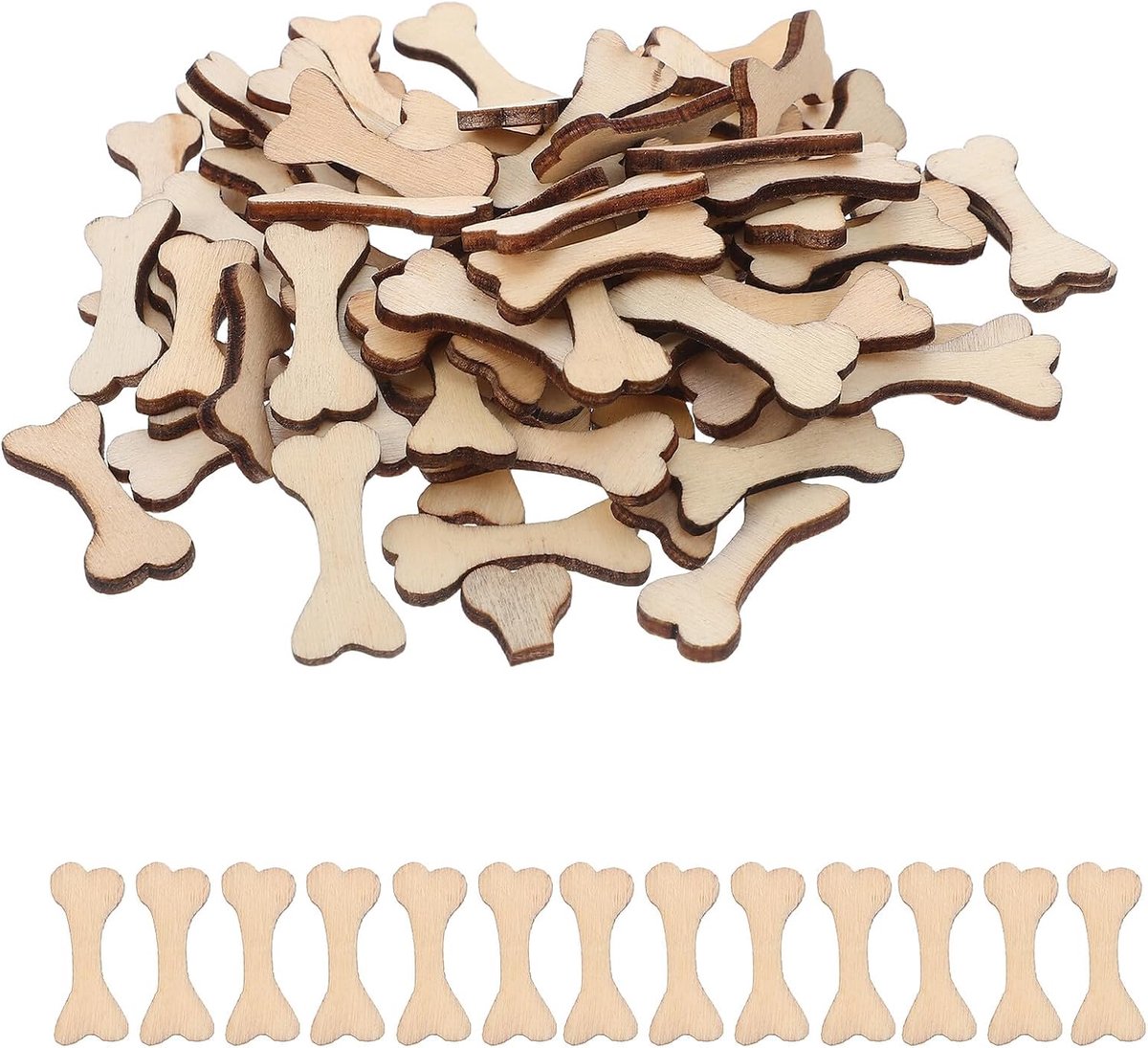 150 Stuks Houten Botvormige Blanko Craft Stukken Oppervlak voor Schilderen Personaliseren voor DIY Huisdierfeest Creatieve Knutselprojecten