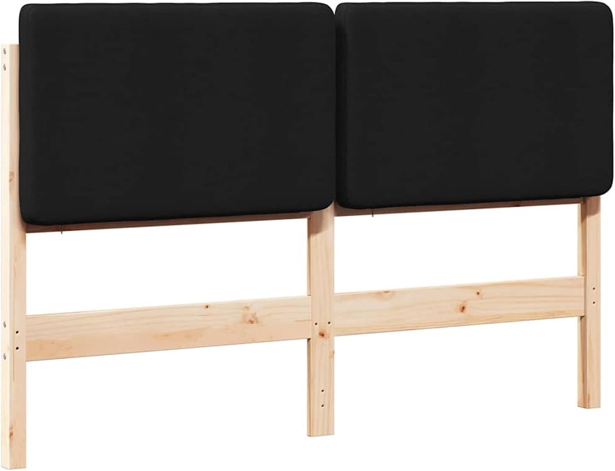 Hoofdeinde met hoofdeinde, bruin en zwart, 160 cm, voor bedden zonder hoofdeinde, ideaal voor slaapkamer en moderne woonkamers, eenvoudige montage, gemakkelijk te reinigen en