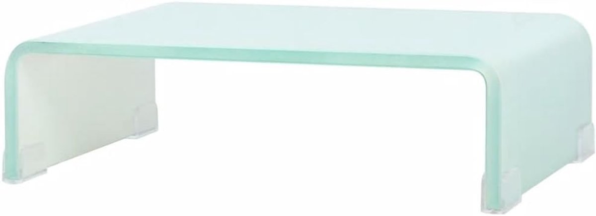 TV-tafel, meubels, tv, woonkamer, tv-standaard, LCD-monitor, tafel, televisie, meubels, eetkamer, laag glas, wit, 40 x 25 x 11 cm
