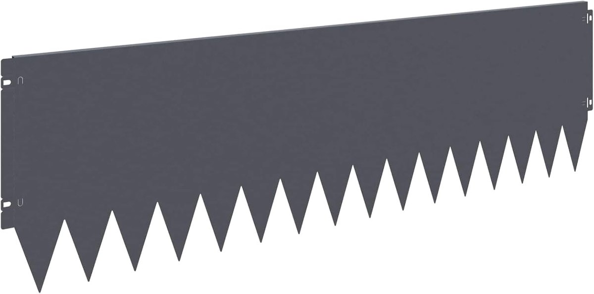 Gazonrand 20 stuks 103 x 30 cm staal antraciet, perkrand gazonrand gazonbegrenzing voor verhoogd bloembed 8008411