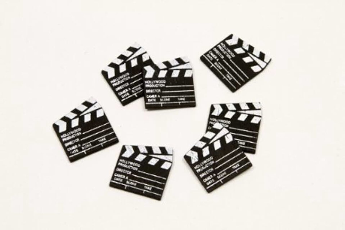 Strooidecoratie Mini filmkleppen / set-flappen voor bioscoop- en filmfans - inhoud 25 stuks per verpakkingseenheid