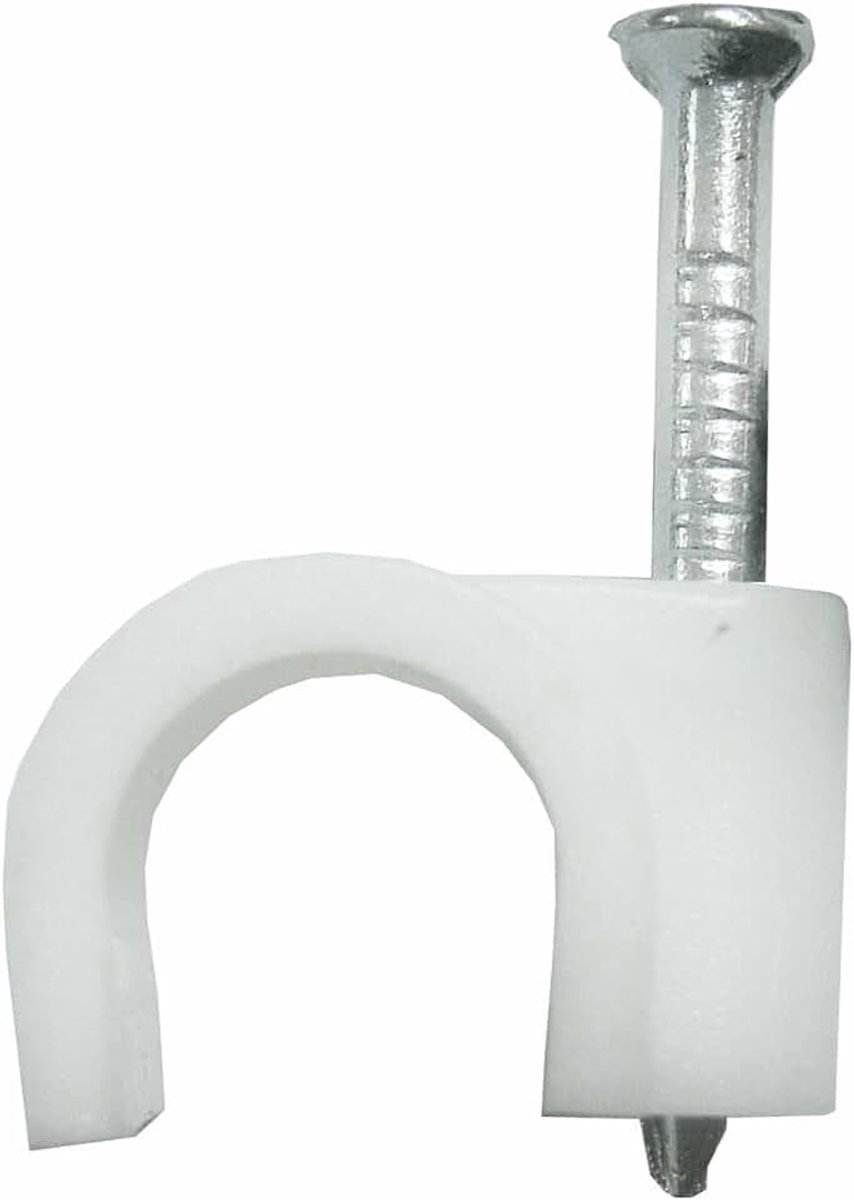 Kabel- en slangklemmen, wit, 8 mm, 100 stuks, ideaal voor het bevestigen en organiseren van kabels in elektrische installaties.