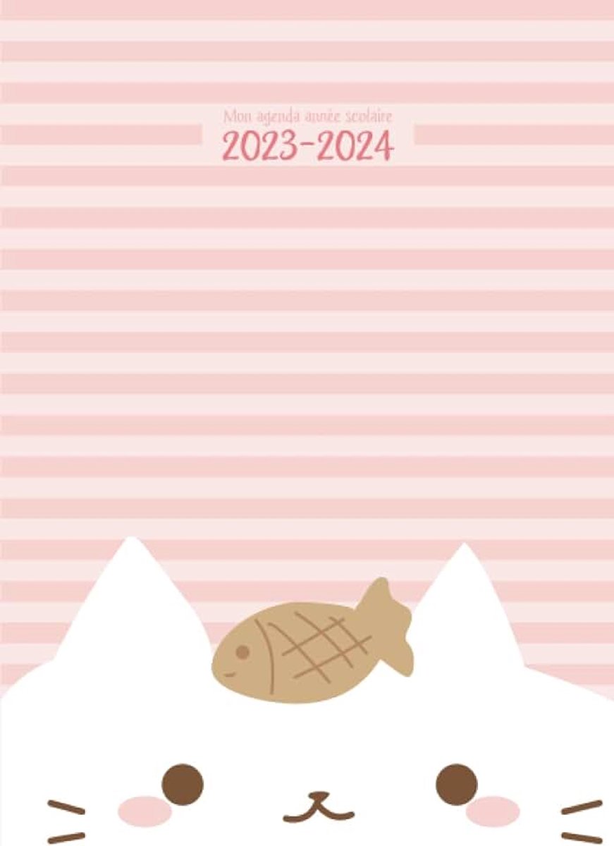 Scolaire 2023-2024: Planificateur journalier petit format A5, collège, lycée, étudiant, enseignant, chat
