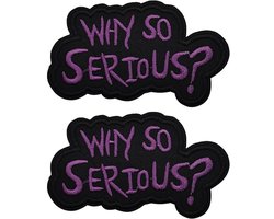 2 stuks Why So Serious Embroidered Patch Joker Quote Iron On Sew On Klittenband Patch voor Rugzak Jas Kleding DIY Accessoires DC Comics Alternatieve Mode Applique