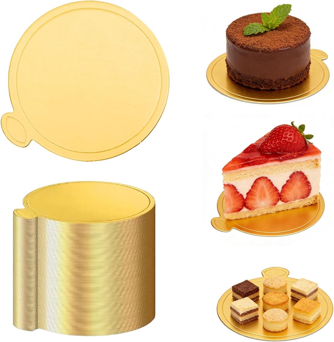 100 stuks taartplanken, rond, 9 cm, mousse taartplaat, karton, taartplaten, taartplank voor bruiloft, verjaardag, dessert, taartaccessoires, taartonderlegger