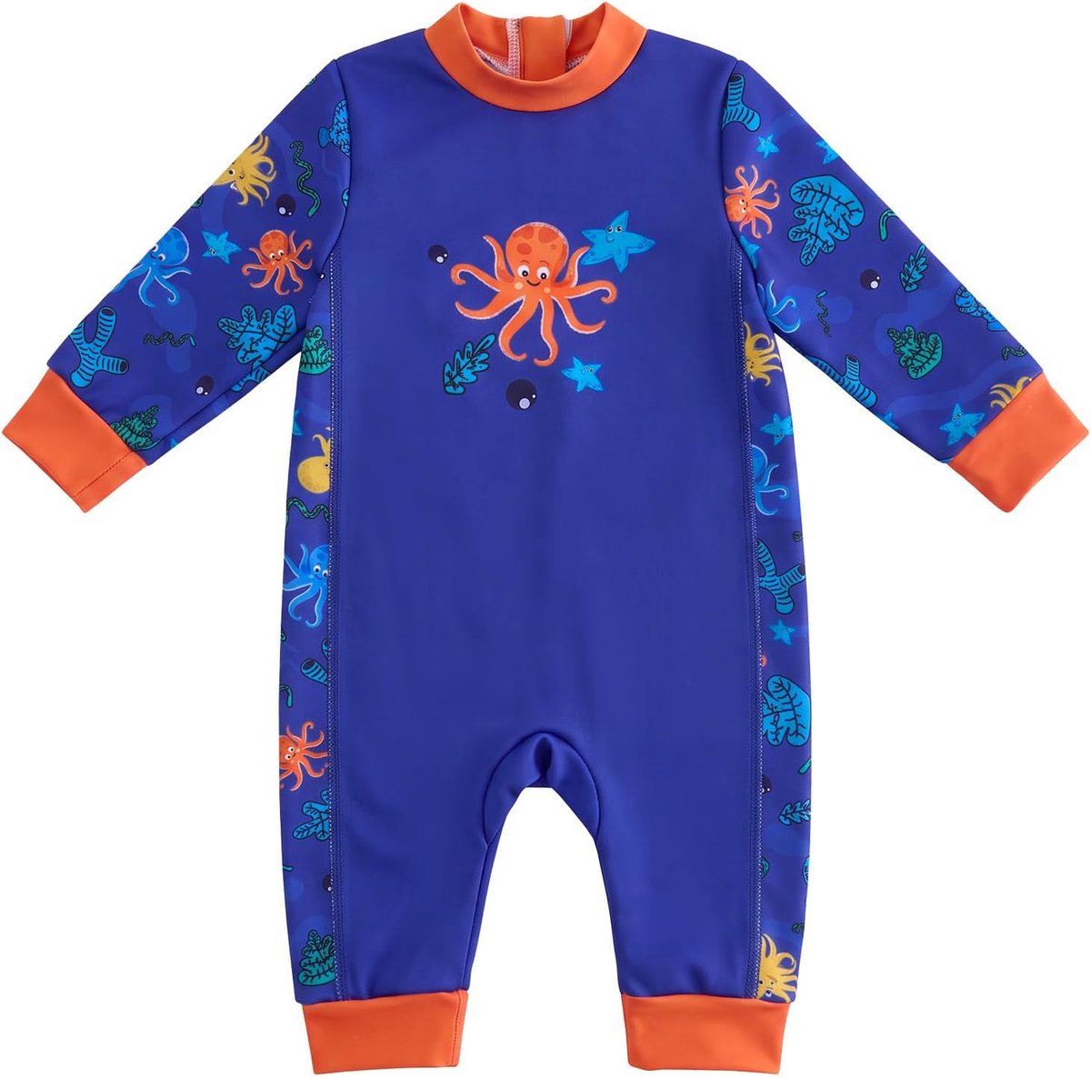 Neopreenpak voor baby's van 0-3 jaar, thermisch badpak met fleecevoering en UPF 50+ uv-bescherming, warm houdend eendelig badpak voor zwembad, zwemlessen, strand