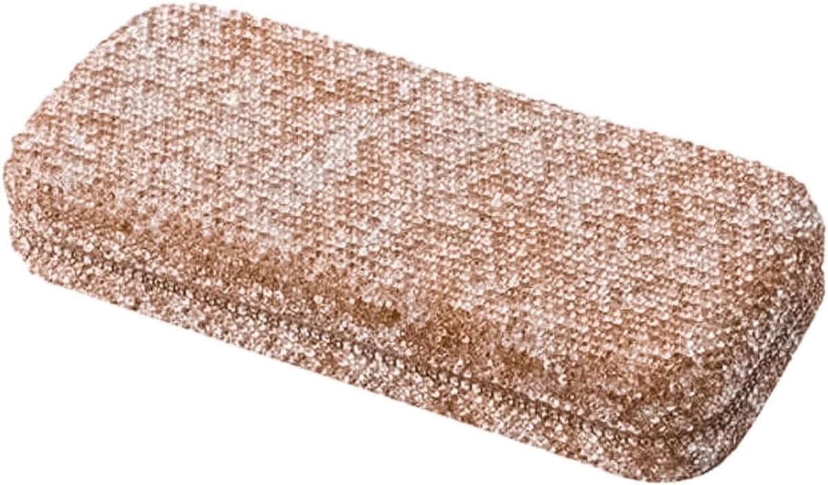 Bling Bling Crystal Rhinestone Zonnebrilhouder, Hard Shell Beschermhoes Opbergbox voor brillen Zonnebrillen voor vrouwen Meisjes (Golden)