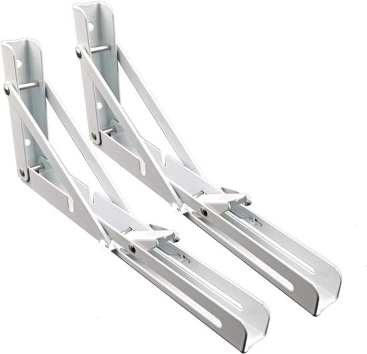 Wandhouder Plankdragers - Metalen Hoekrek - Ruimte Besparen - Inklapbaar Ontwerp - 251 x 133 mm - Wit