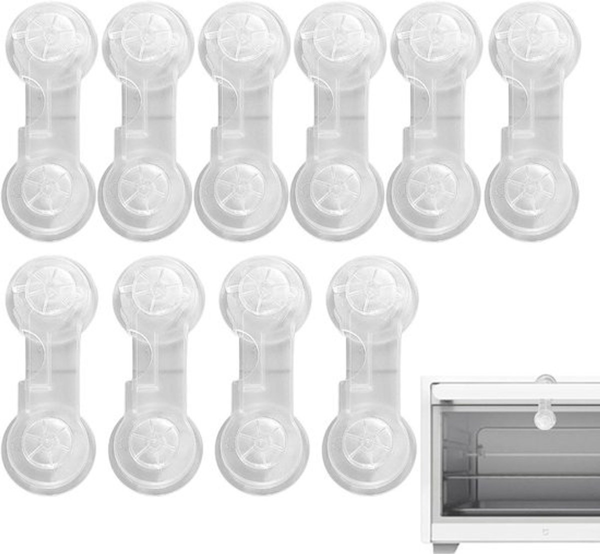 Kindersloten - Veiligheidssloten Kast - Huis Beveiligen - Zelfklevend - 10 stuks - Transparant