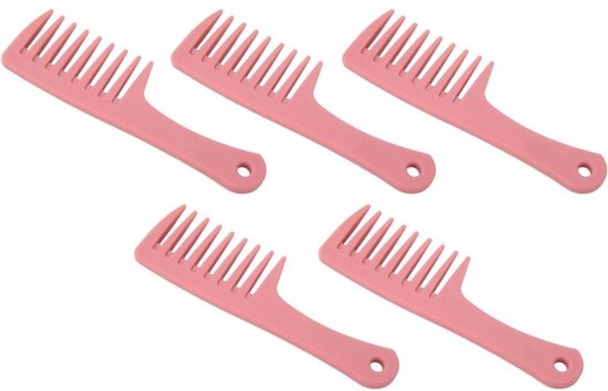 Grove Kam - Haarstylingkam - Krullen Gladmaken - Afgeronde Brede Tanden - 16.2 cm - Zwart
