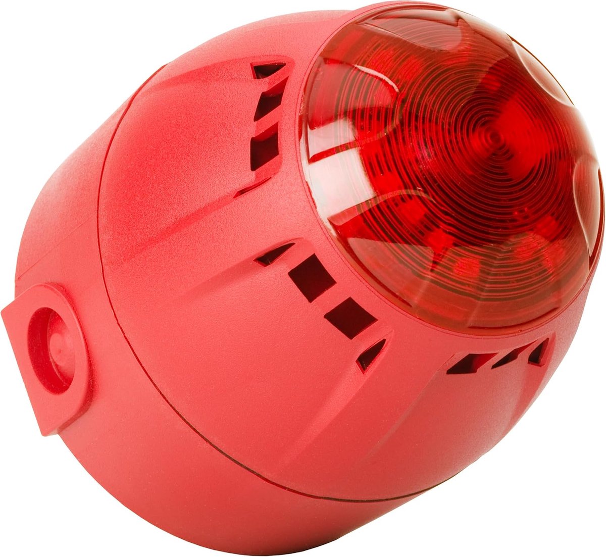 Chiasso 100 RAZOR signaalgever – (optisch-akoestisch, 39 tonen, led, IP65, 9-28 V DC, Deep Base, diepe sokkel, hoog geluidsniveau, laag stroomverbruik) rood
