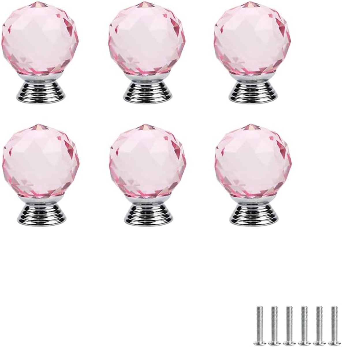 6 Stuks Kleurrijke Kristallen Ladeknoppen Ronde Deurknoppen Kristal Glas Kast Knoppen Voor Meubels Keuken Garderobe Kast Deurtrekken Handgrepen Enkele Gat