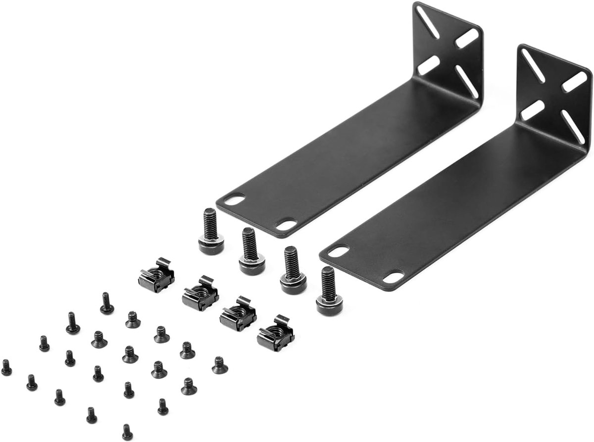 Verstelbare rack-oren voor Netgear, Cisco, D-Link, Trendnet en HP apparatuur, montage van apparaten van 19 tot 48 cm, verstelbare gatafstand van 14-30 mm