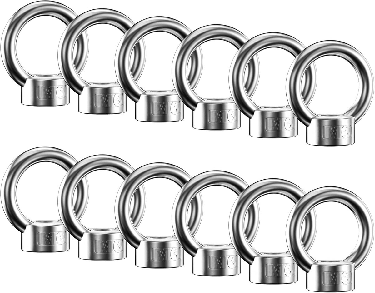 Ringmoeren M6, 304 roestvrij staal, oogmoer, roestvrijstaal oogmoer, ringmoeren, ringogen, ringbouten, ringschroef voor hefaccessoires