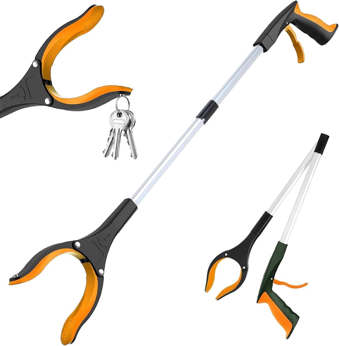 1 stuks afvaltang, 81 cm, inklapbaar, telescopische tang, voor het oppakken van voorwerpen, Reacher Grabber, gereedschap voor afval, met schoenlepel, afvalverzamelaar