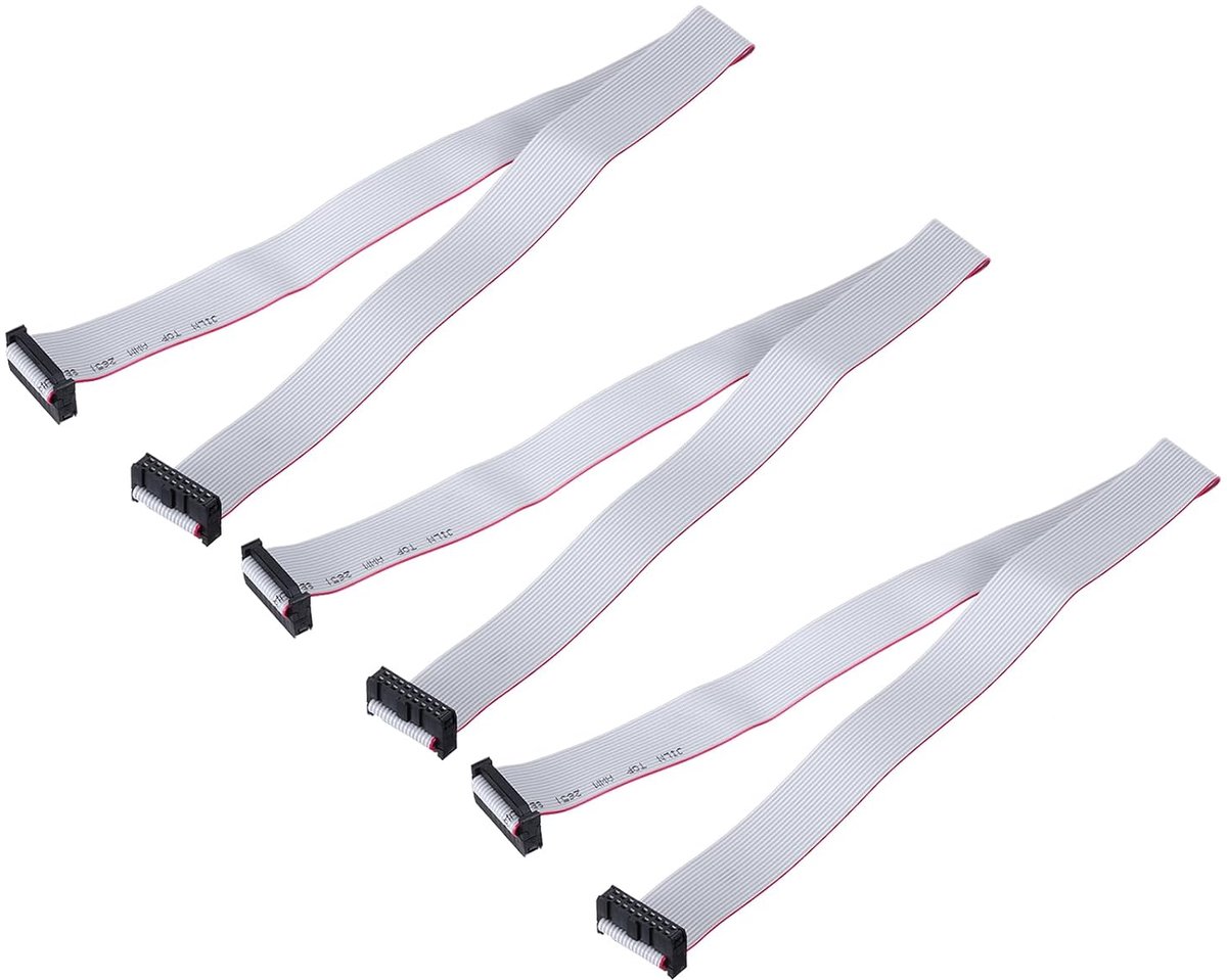 3 stuks IDC lintkabel, 2,54 mm rastermaat 22 mm breedte 50 cm lengte 18-pins FC naar FC lintconnector, jumperkabel voor pc, led-displays