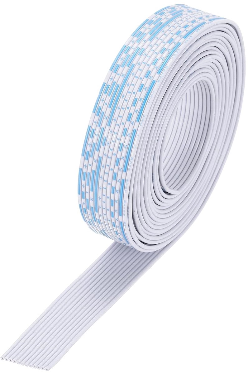 24AWG IDC draad lintkabel 3 m lengte 1,3 mm pitch 12-pins blauw en wit voor JTAG/ISP verbinding