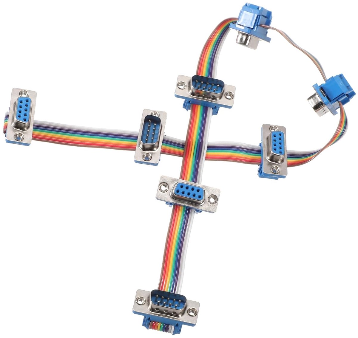 Regenboogkabel bandkabel DB9 18,5 inch lengte 2,54 mm pitch breadboard jumper kabel RS485 RS232 verlengkabel voor elektronische projecten multi-port parallelle hub