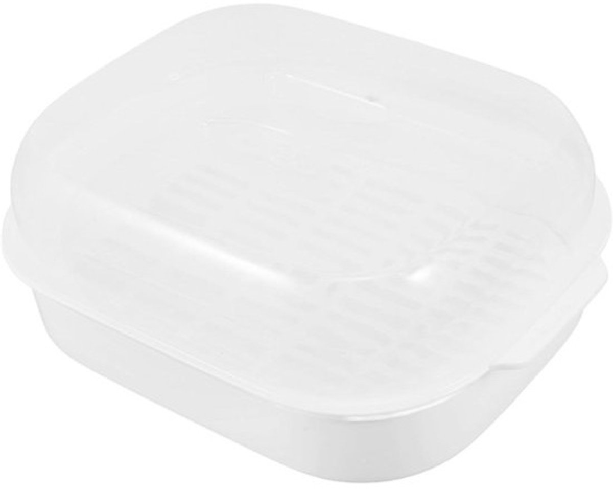 Magnetron Stoombox - Stoompan - Gezond Koken - Behoud van Voedingsstoffen - 26 cm - Transparant
