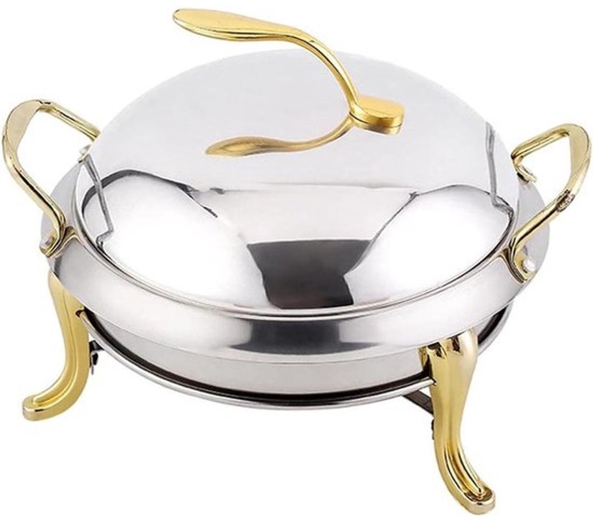 Chafing Dish Buffet Set, Ronde RVS Server met Pannen, Deksel en Brandstofhouders voor Feesten en Evenementen, 22cm